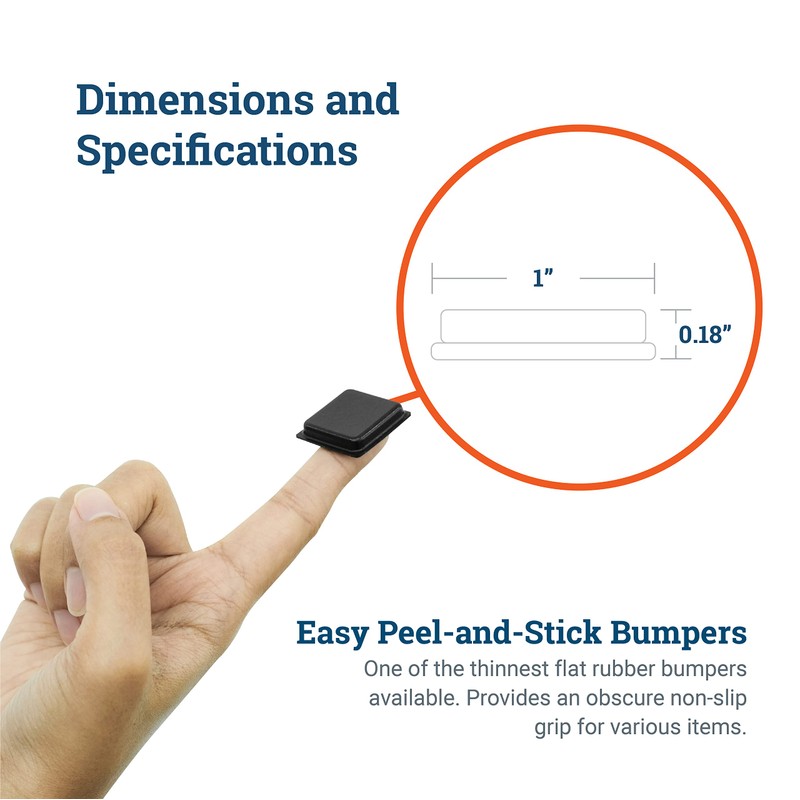 Rubber Bumpers Self Adhesive Large - 20 Pack - Non