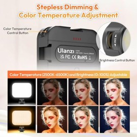 Ulanzi VL100X Luz de Selfie,Panel de Luz LED con Clip