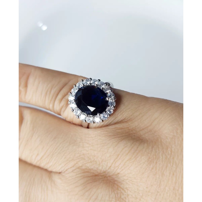 Dtup Anillo De Compromiso Lady Di Princesa Katte Plata S925