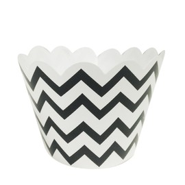 Wrapables Standard Size Chevron Cupcake Wrappers (Set of 20), Black