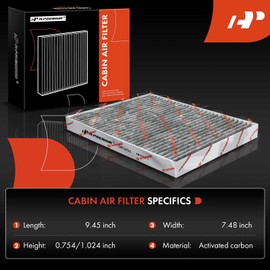 A-Premium Filtro de aire de cabina de 2 piezas con carbón activado compatible con Ford EcoSport 2018-2022, Fiesta 2011-2019, 1.0L 1.6L 2.0L, reemplaza # CAF1899P, BE8Z19N619A