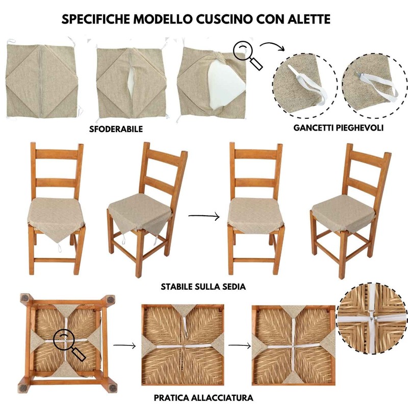 Casatessile Charme FLOSSEN Chair Cushion Beige