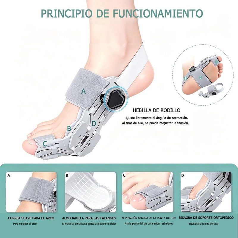 Corrector de Juanetes Para Hombre y Mujer Ajustable,Separador de Dedos