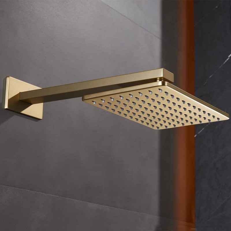 RANDOM 16 Inch Brushed Gold Shower Arm with Flange and