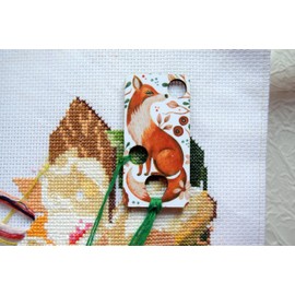 Floss drop for cross stitch fox wooden floss drops cross stitch thread drops organizer floss drop for cross stitch kit fox embroidery floss storage holders for threads cross stitch retreat gifts