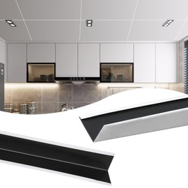 Muzata 10Pack White Wall Molding Drop Ceiling Grid Kit Total Length 60ft Galvanized Steel Easy Installation for 15/16" Ceiling Grid System 6ft TT20