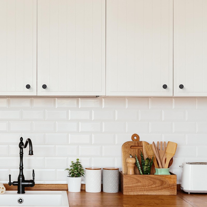 Ravinte 20 Pack Matte Black Kitchen Cabinet Knobs Single Hole