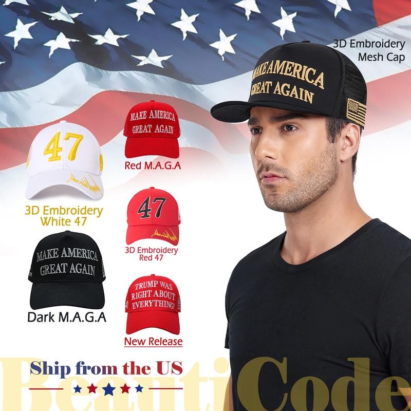 D.T M.A.G.A Hat - Baseball Cap with USA Flag, Slogan