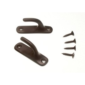 Curtain Tying Back Hooks Modern Black 45 mm with Screws (1 Pair)