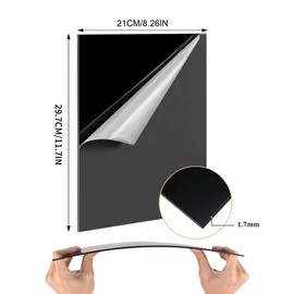 Taiyeestar Pack of 5 Acrylic Plates, Black A4, Plastic Sheet, Acrylic Glass, Plastic Sheet, Acrylic Plates, 1.7 mm, Plastic Panels, Acrylic Glass for Display, Picture Frame, Painting (29.7 x 21 cm)