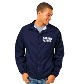 Service and First Responders Border Patrol Coach Jackets Event Staff Men’s and Women’s Cosplay Windbreaker (US, Alpha, Large, Regular, Regular, Border Patrol - Navy)