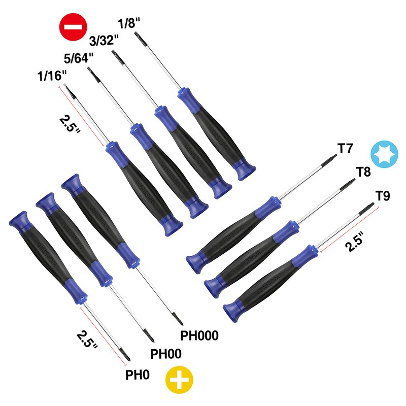 WORKPRO 10-Piece Precision Screwdriver Set with Pouch, Magnetic Small Screwdrivers