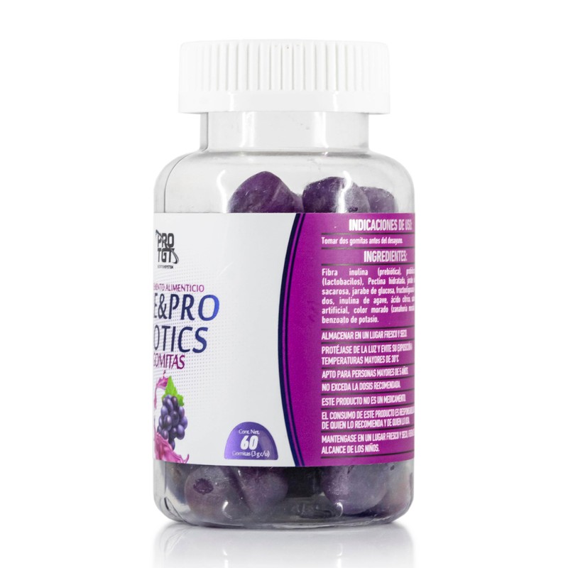 Prebioticos y Probioticos 60 gomitas Pre&Probiotics PROTGT