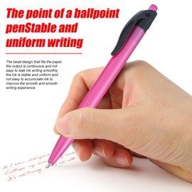 Yuxinrong Retractable Red Ballpoint Pen for Smooth Writing 1.0mm Medium Pack of 50, Click pens with Comfort grip, Idea for Journaling, Planner, Note Taking Office School Supplies