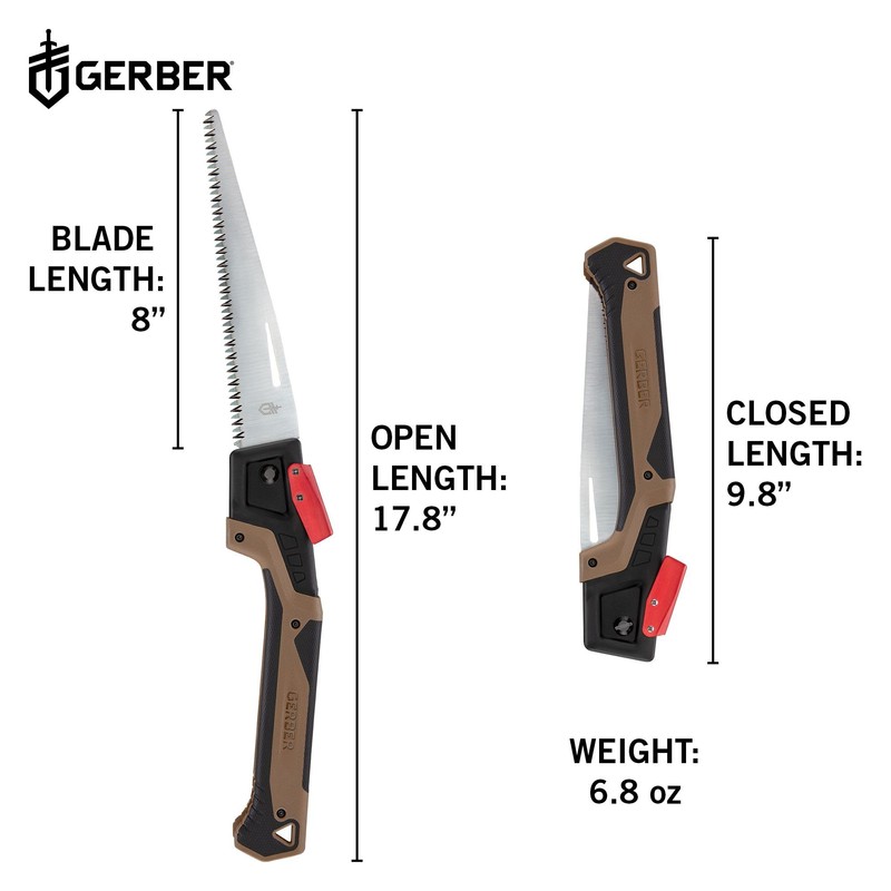 Gerber Gear Bushcraft Saw - Portable Camping Saw for Cutting