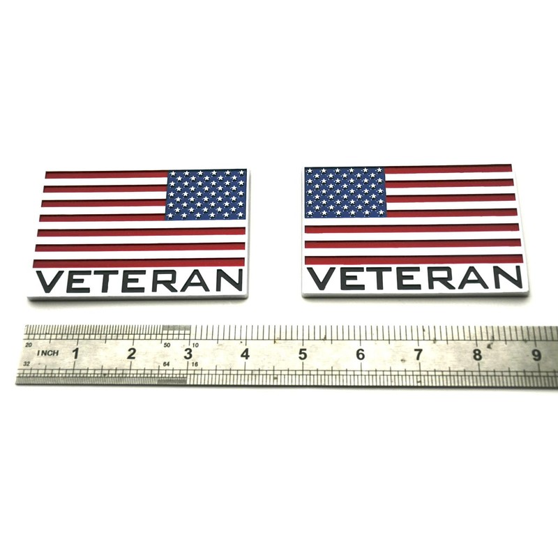 Pair Custom Veteran American Flag Decal Eagle USA Left and