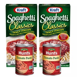Kraft Classics Tangy Italian Spaghetti Meal Kit with Hunts Tomato Paste - Bundle