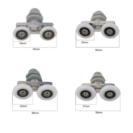 Leliafleury 4PCS Double Sliding Roller 23mm Shower Door Rollers Shower Door Wheel for Bathroom