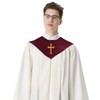 IvyRobes Unisex One-Color V Shape Choir Stole With Cross Maroon