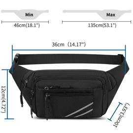 BumBags Waterproof Bumbag Dog Walking Large Capacity Waist Fanny Pack with Adjustable Belt for Women Men Ladies Running Camping Cycling Sport Travel