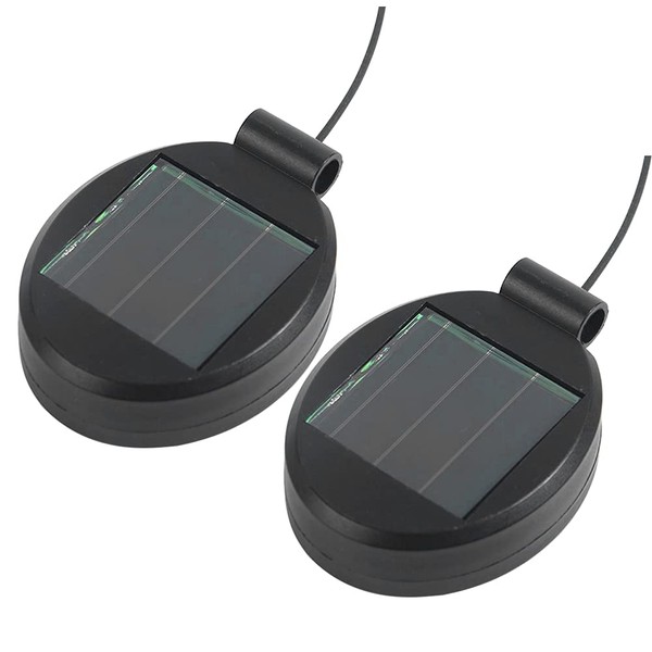2 Pack Solar Light Replacement Top Part Panel for Outdoor Hanging Lanterns - Solar Lantern Lamp Led Replacement Top Battery Box for Garden Patio Walkway Yard(Black)