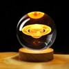 Nurluce 3D Saturn Crystal Ball Night Lights 3.15"/8cm Glass Sphere