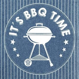 20 napkins BBQ time as table decoration for barbecues, 33 x 33 cm
