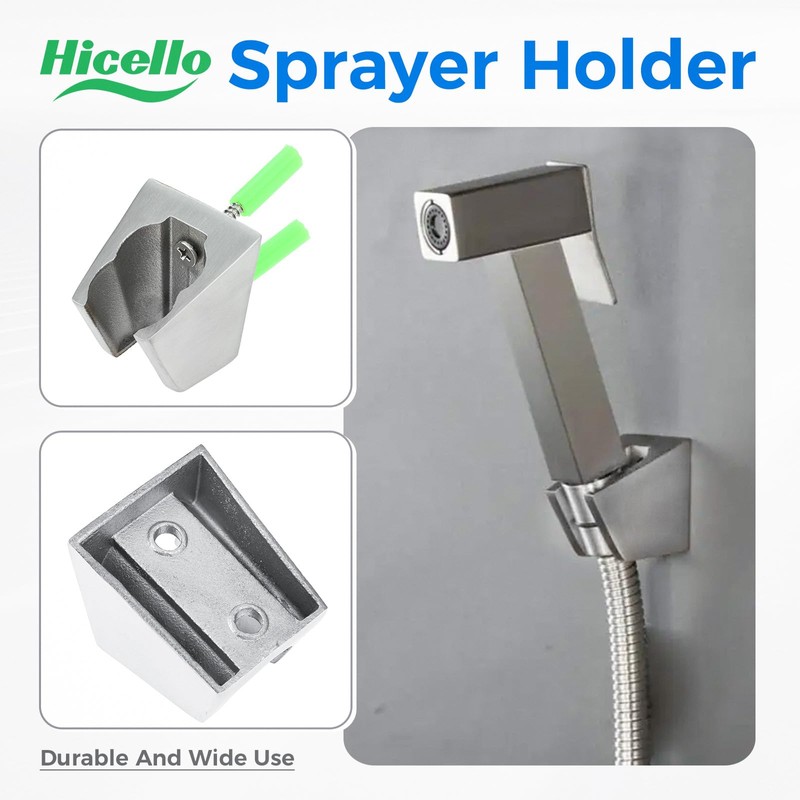 Shower Head Bracket Wall Mount | Hicello Solid Stainless Steel