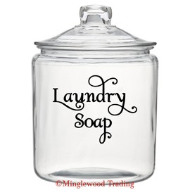 White | Laundry Soap 5w x 4h inches Vinyl Decal | Laundry Room | Washer Swash | Die Cut Sticker | Multiple Sizes Colors