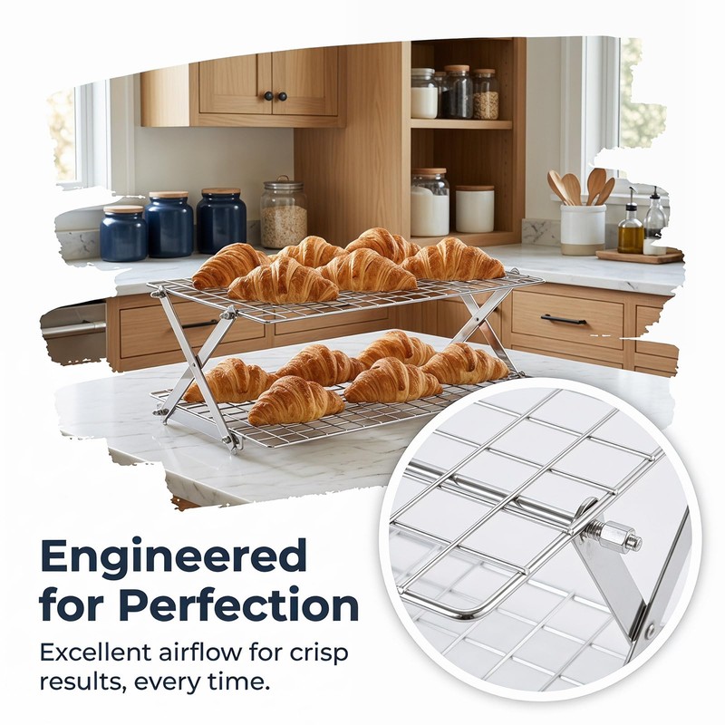 Velorique Collapsible Cooling Rack, Adjustable Stainless Steel Drying Rack (2