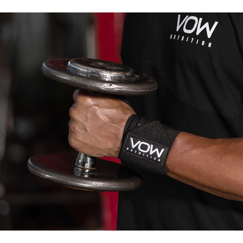 VOW Weight Lifting Wrist Wraps - Fitness Training Gym Straps,