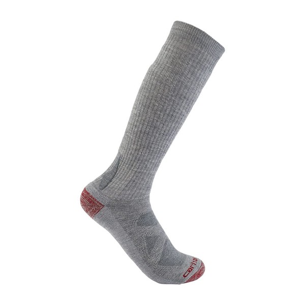 Carhartt Men's Heavyweight Merino Wool Blend Boot Sock, Asphalt Heather,