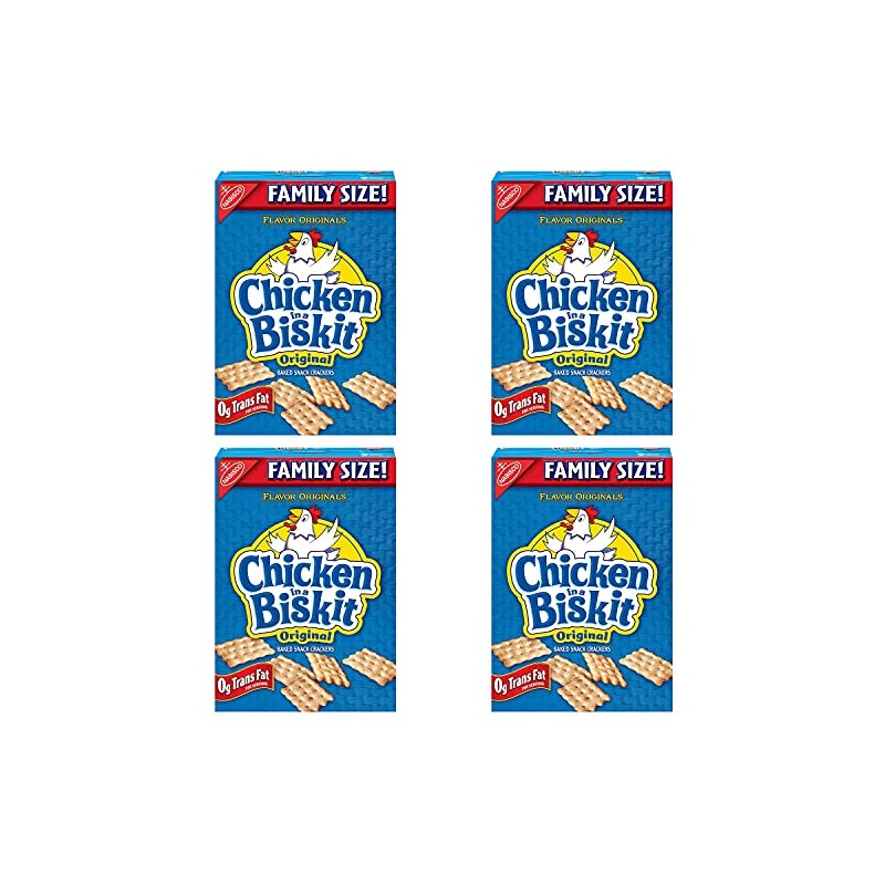 Chicken in a Biskit Original Baked Snack Crackers, Family Size,