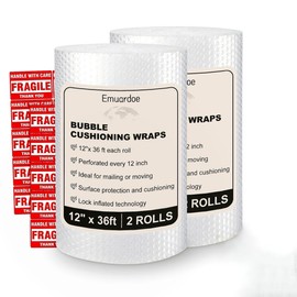 Bubble Cushioning Wrap Rolls-2 Pack 12 Inch x 36 ft- Bubble Wrap