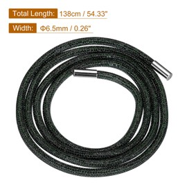 uxcell Rhinestone Tube Rope, 138cm Round Bling Diamond Tube String for DIY Hoodie Drawstring Sweatpants Belt Garment Accessories,Black Mesh Dark Green