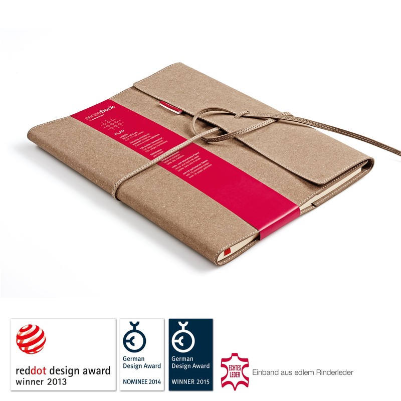 Transotype senseBook Large Leather Flap Squared Notebook