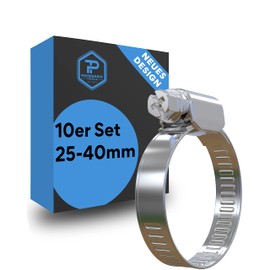 Pangaea Tech Stainless Steel Hose Clamps 25-40 mm Pack of 10 Professional Quality According to DIN 3017 (W2) for Pool, Pond and Garden