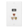 USB2.0 + 3 RCA Interfaces Multifunctional Wall Plate Panel for