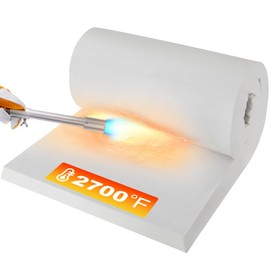 MMasters 24"*8"*1" Ceramic Fiber Insulation Blanket, Fireproof & Heat Resistant Up to 2700°F, Ideal for Wood Stove Baffle, Fireplaces, Kilns, Forges, Pizza Ovens, Dishwashers, and More