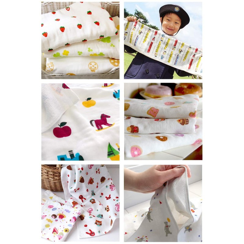 hiorie, Gauze Towel, Face Towel, Set of 6, Made in