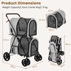 PETSITE Double Dog Stroller, Foldable Pet Stroller for 2 Dogs