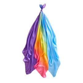 Sarah's Silks Set of 3 Playsilks | 100% Silk Open Ended Sensory Toys for Toddlers | Waldorf Toys for Pretend Play - Rainbow Sky