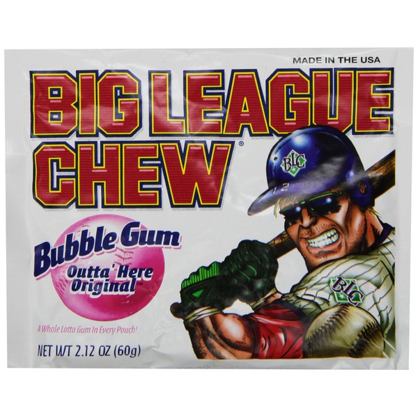 The Official Big League Chew Original Bubble Gum + 1 Pouch with a Big League Chew Authenticity Seal