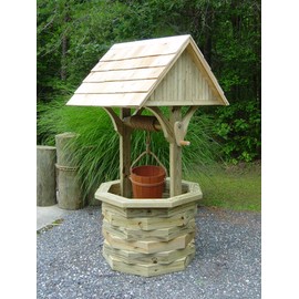 Woodworking Plans for a 6 ft. Wishing Well. Printed DIY Instruction Guide includes Photos at Every Step. How to Build an Octagon Base Wishing Well. Printed 36-page Plans.