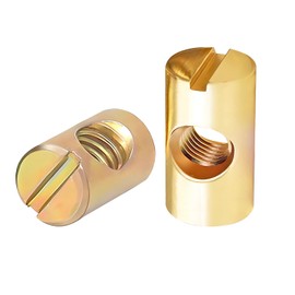 Qrity 20 PCS Furniture Barrel Nuts, Dowel Slotted Furniture Nut, Bed Bolts Zinc Plated, Slotted Nuts for Furniture Bed Crib, M6 x 20mm