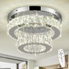 LEONTYNE 11.8 inch Dimmable Modern Crystal Chandelier 2-Layer Round Crystal