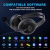 WEINYWCN 108DU Wired Computer Headset with Microphone, USB+3.5mm Port for
