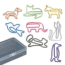 FineGood Paper Clips (Set of 40) Animals Cute Animal Shaped Bookmarks Fan Clips Zem Clips Dog Penguin Bookmarks Metal Easy Organization Office Supplies Photography Document Sorting Documents