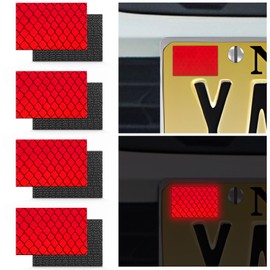 xbrtaia 4-Pack Reflective License Plate Stickers for New Jersey GDL Drivers - Perfect for New Drivers Under 21 & Special Learning Permits (Bright Red)
