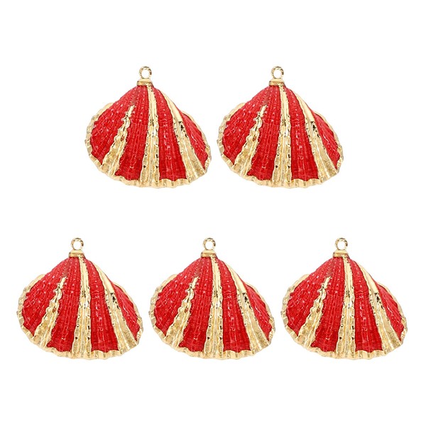 PATIKIL Natural Seashell Pendants, 5 Pcs Dyed Shells Craft Charm